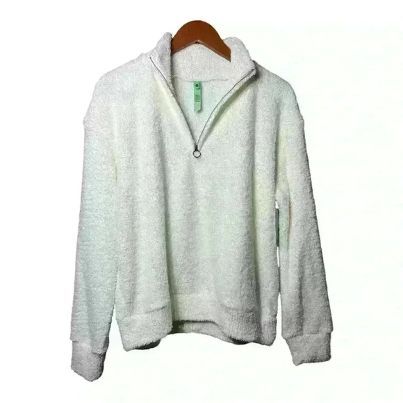 🎉 HOST PICK🎉 Honeydew Intimates Women Ivory Fluffy Comfort 3/4 Zip Pullover - Picture 4 of 9